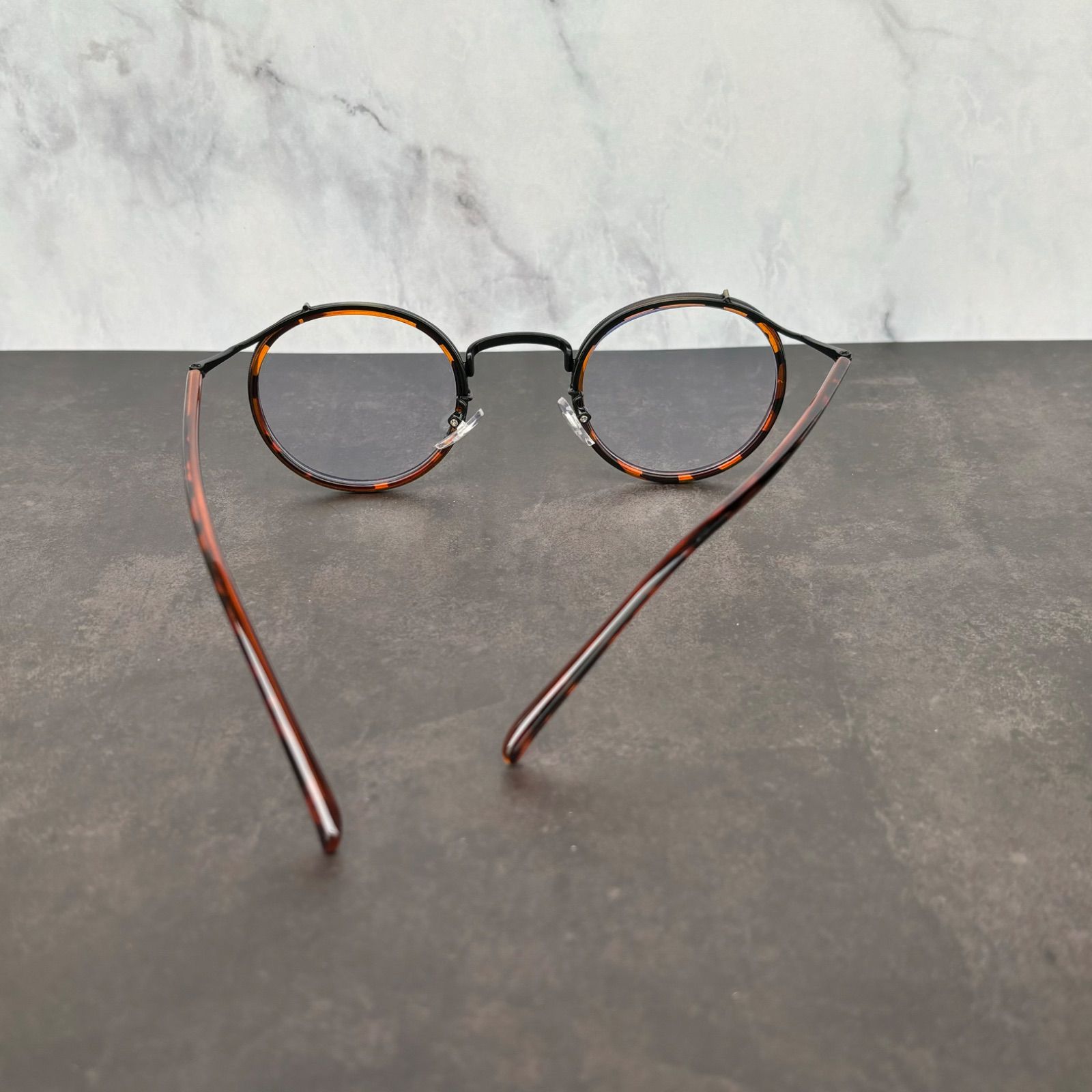 ビンテージ/鼈甲柄/セルロイド/メガネ /オールド/丸メガネ/レトロ 待望ALLブラックSUPER GOODSIZE 個体1920s-30s MADE IN UK