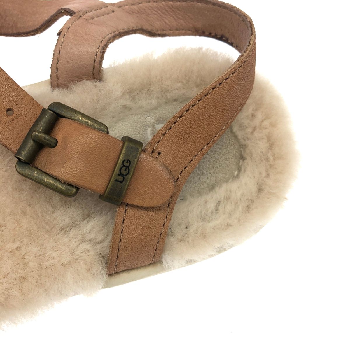 UGG ベージュ ムートンサンダル アグ UGG サンダル ミュール アシュトン アンクル ベージュ