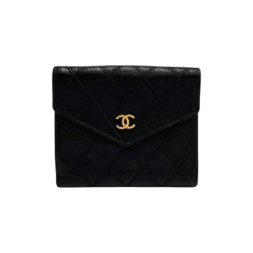 シャネル Chanel Wホック ヴィンテージ 二つ折り財布