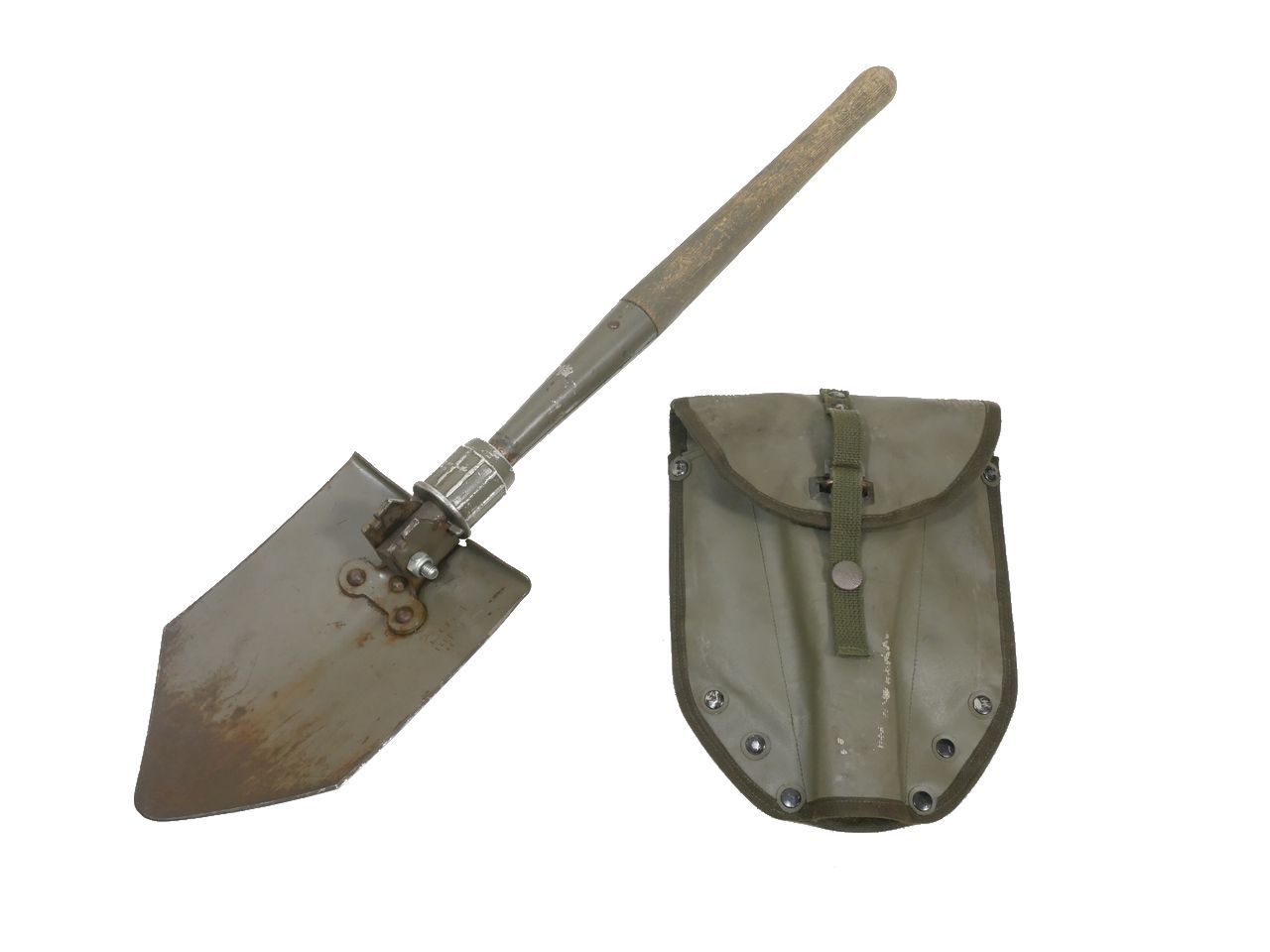 オーストリア軍 3WAY 折りたたみショベル PVCカバー付き サビ多い|画像現品