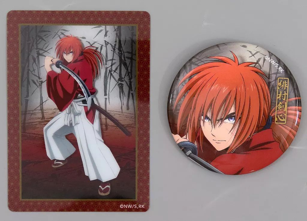 中古】グッズセット 緋村剣心 クリアカード＆缶バッジセット
