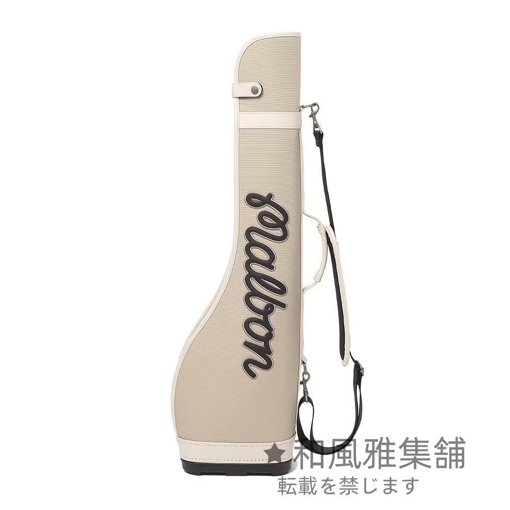 malbon golf マルボンゴルフ キャディバッグ 自立型 ゴルフバッグ 防水 耐摩耗性 撥水性 ベージュ