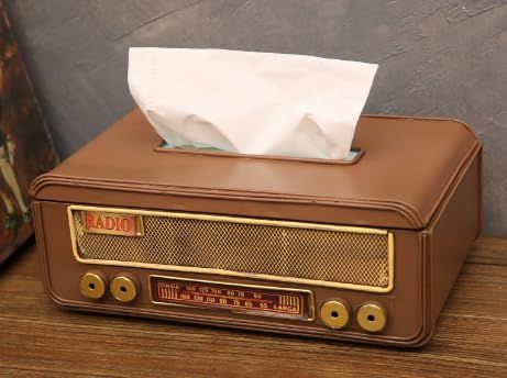 新品 ティッシュボックス ティッシュホルダー ティッシュケースおもしろ (レトロラジオ①) ラジオ型 レトロ Boono