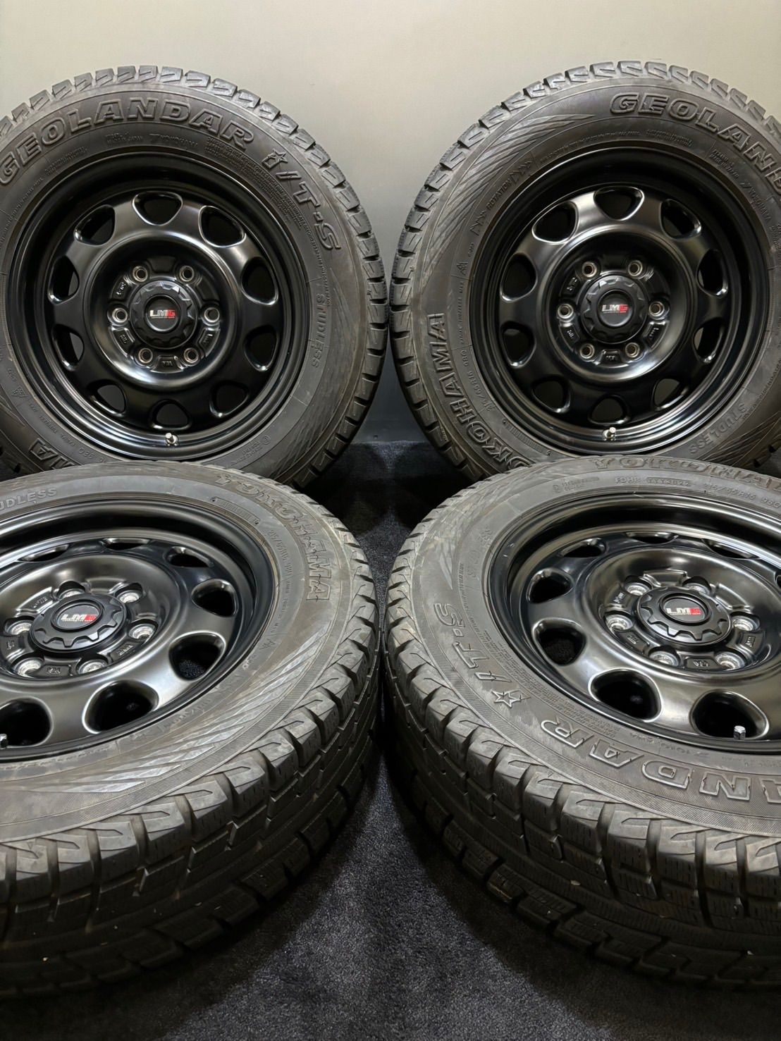 ★215/65R16 YOKOHAMA/GEOLANDAR i/T-S G073 22年 レアマイスター LMG 16インチ 6.5J +38 139.7 6H スタッドレス 4本 ハイエース(南6-G419)