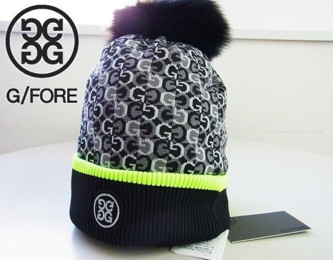 正規品 G|FORE ジーフォア G monogram GGモノグラム ニット帽 ワッチ SIZE 073215819 ブラック黒 本物保証 ふわふわボンボン