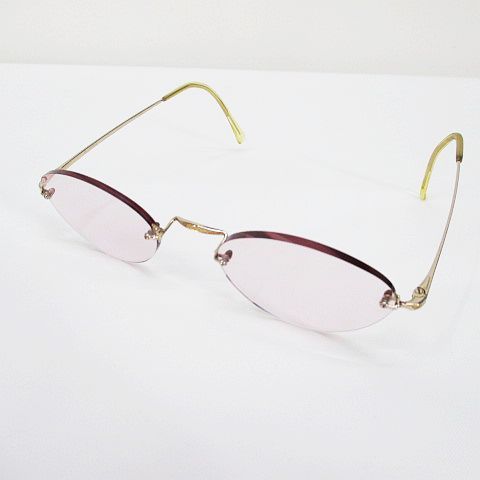 白山眼鏡 ハクセンメガネ ツーポイント 度入り 老眼 レンズピンク ゴールド系 アイウェア 服飾小物 - メルカリ