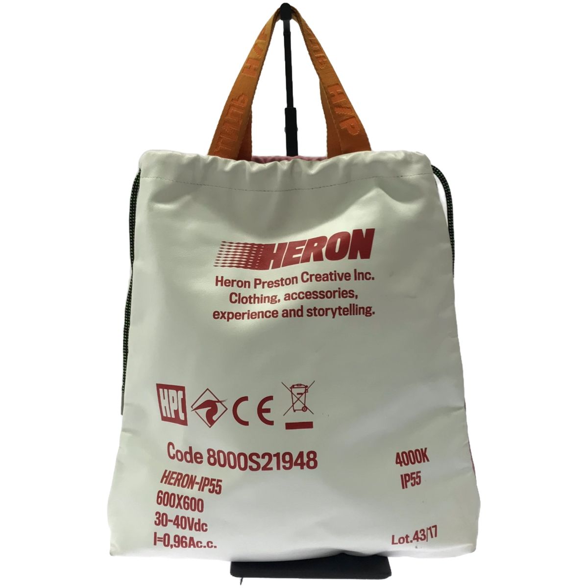 HERON PRESTON ヘロンプレストン LEATHER DUST BAG ロゴプリントレザー