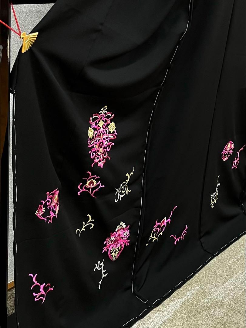 付け下げ訪問着 共八掛 仮絵羽 未仕立て 刺繍 正絹 舞台衣装 大衆演劇 