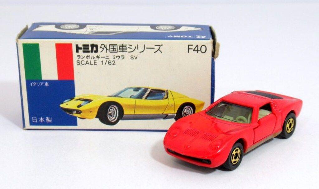 トミー トミカ青箱日本製 ランボルギーニ ミウラSV 赤/金 F40-1-1