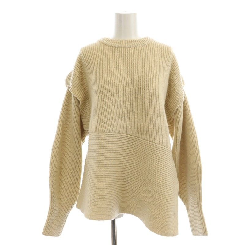 クラネ CLANE 21AW 2WAY SLANT KNIT TOPS ニット セーター 長袖 ベスト リブ プルオーバー 1 アイボリー /CX  ■OS