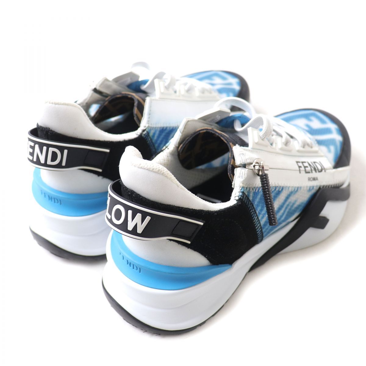 最終【美品】フェンディ　FLOWナイロン×スウェードレザースニーカー　35サイズ 美品☆FENDI フェンディ FLOW ナイロン×スウェードレザー ロー