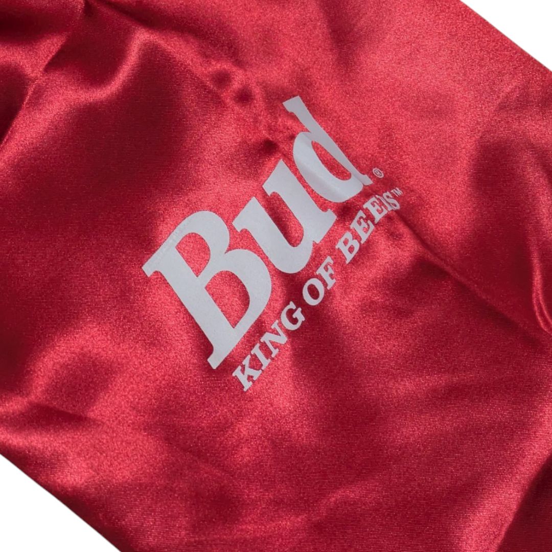 90s Budweiser スタジャン コットンジャケット レッド 刺繍 90s Budweiser スタジャン コットンジャケット レッド 刺繍