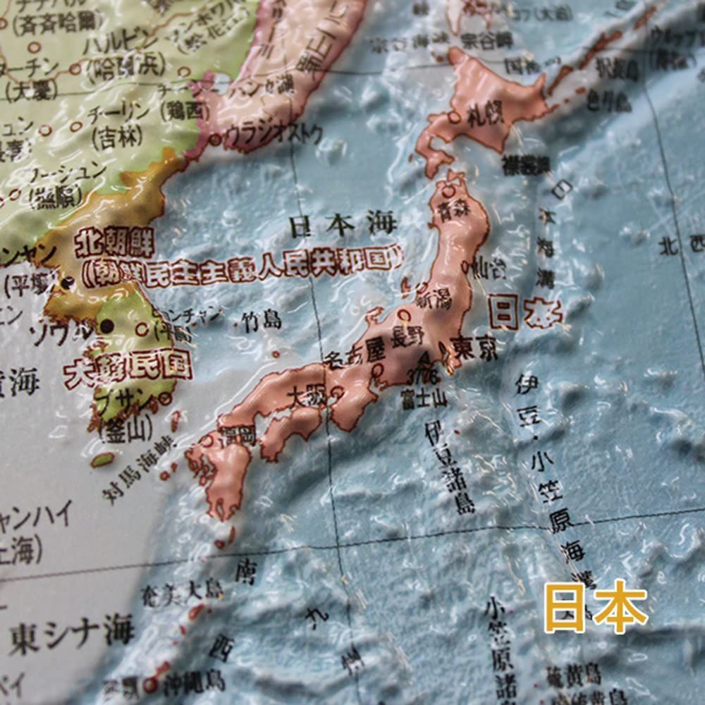 ソウマ PALCCOAT 立体世界地図 抗菌加工済み 578mm×820mm 人気商品】world 3d map 立体世界地図 抗菌加工済み 578mm×820mm