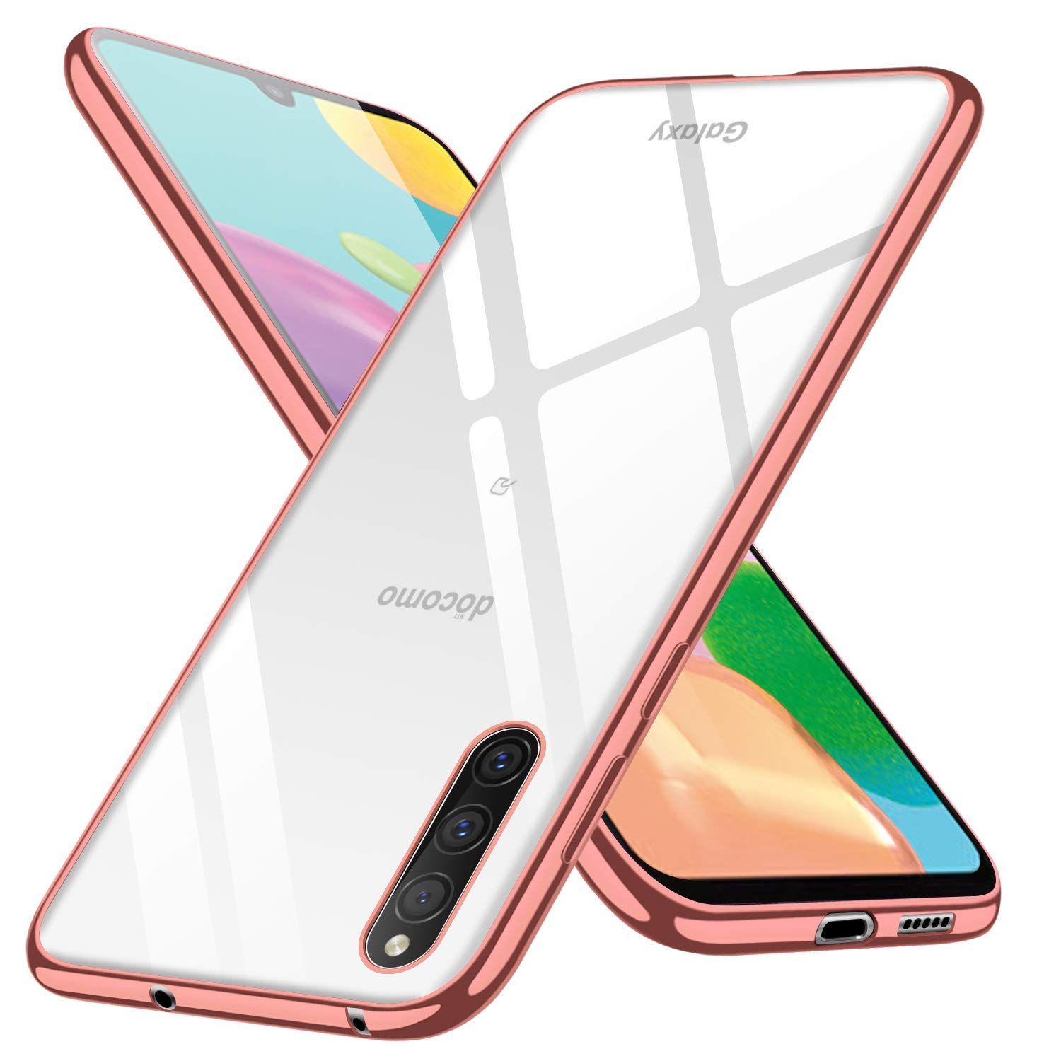 【特価セール】Galaxy A41 ケース クリア スリム tpu シリコン SC-41A SCV48 カバー 透明 薄型 耐衝撃 スマホケース ストラップホール付き 軽量 人気 保護カバー ローズゴールド