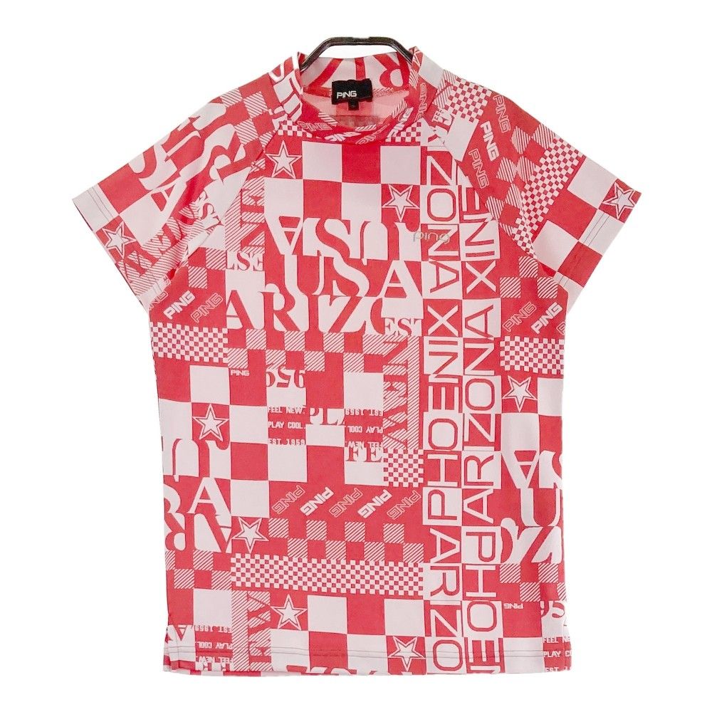 PING ピン　レディース　モックネック PING ピン ゴルフ半袖モックネックシャツ M レディースゴルフウェア 黒