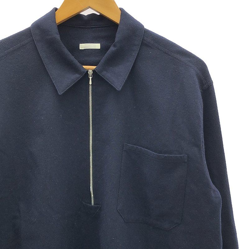 COMOLI【コモリ】J03-02005 フラノZIPシャツ NAVY COMOLI / コモリ
