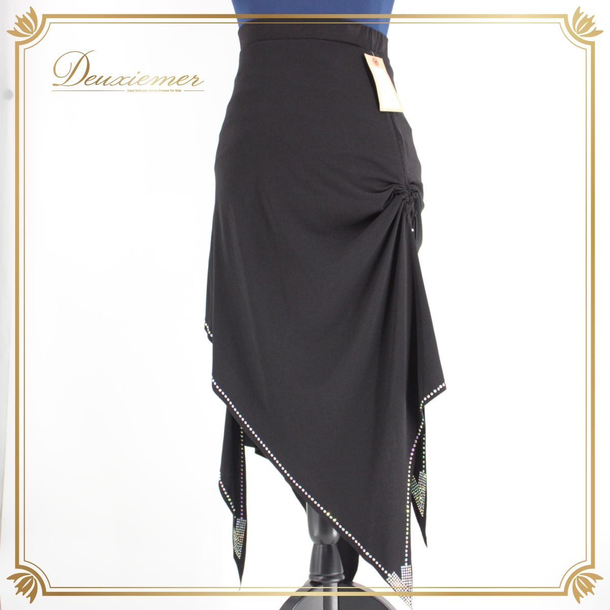 新品 社交ダンス 黒 スカート シンプル レッスン パーティ