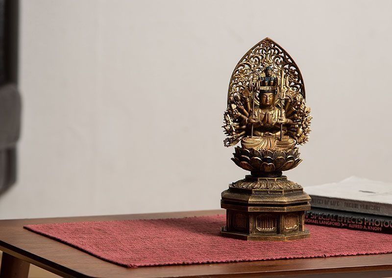 千手観音菩薩 子年の守護本尊 古美彩色仕上げ 仏像