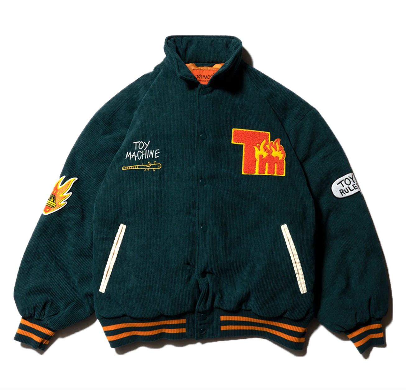 新品】toy machine トイマシーン TM PAINT COLLAB CORDUROY STADIUM JACKET スタジャン GREEN  XLサイズ コラボ商品 TK - メルカリ