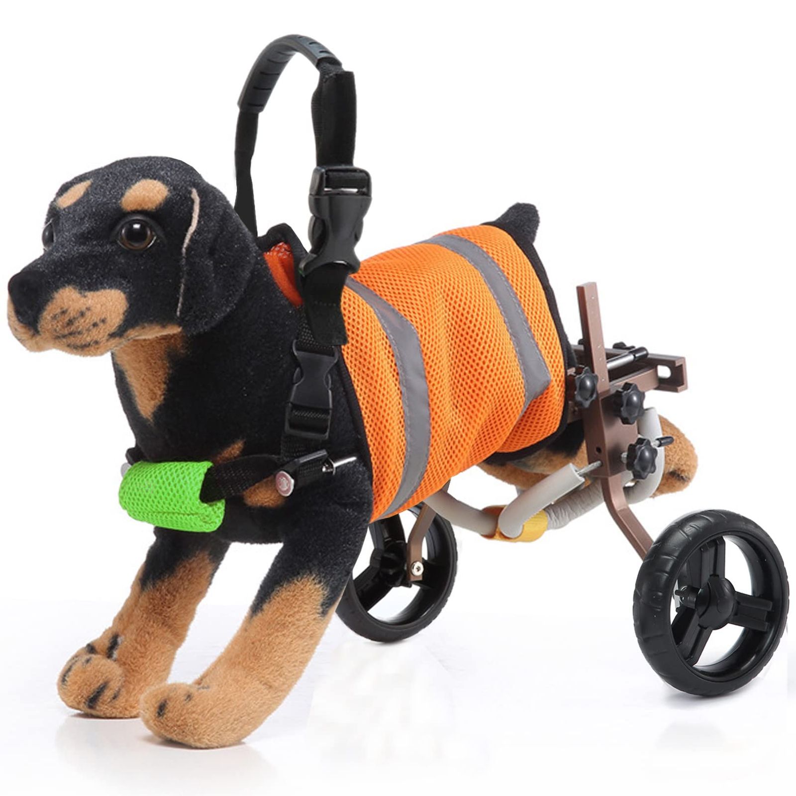 sac taske 犬用 車いす ペット 歩行器 小型犬用 車椅子 ドックウォーカー 補助輪 (ブラウン) [ブラウン]