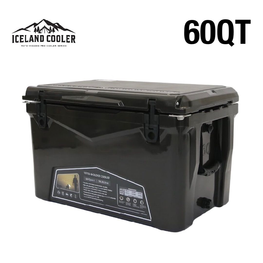 黒バルブ アイスランドクーラーボックス 45QT ICELAND cooler 60QT ICELANDCOOLER アイスランドクーラーボックス ブラック 黒