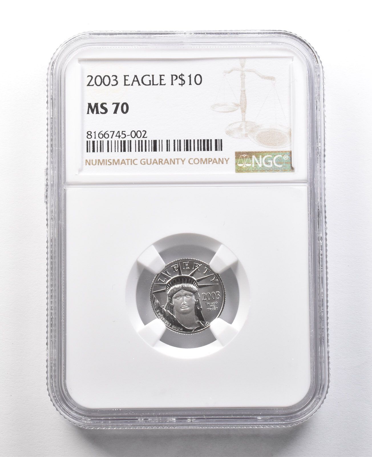 2003年 10ドル アメリカン プラチナ イーグル 1|10オンス プラチナ MS70 NGC *8438