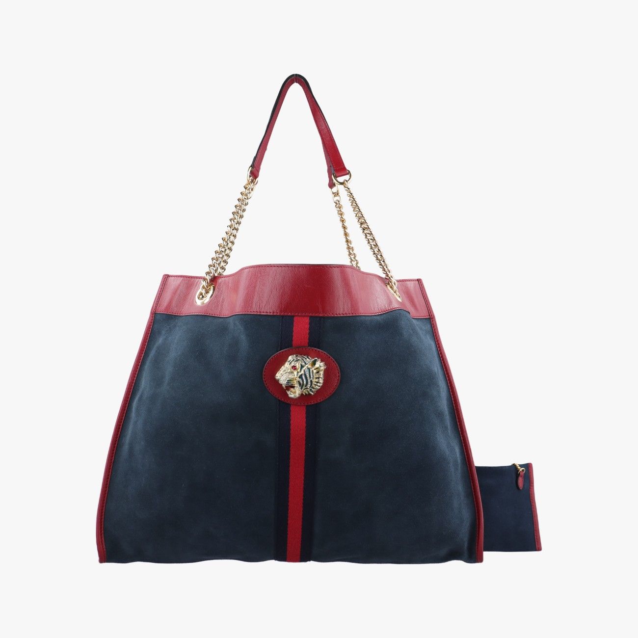 グッチGucciラジャ ネイビー×レッド スエード×レザー 537219 E025665286