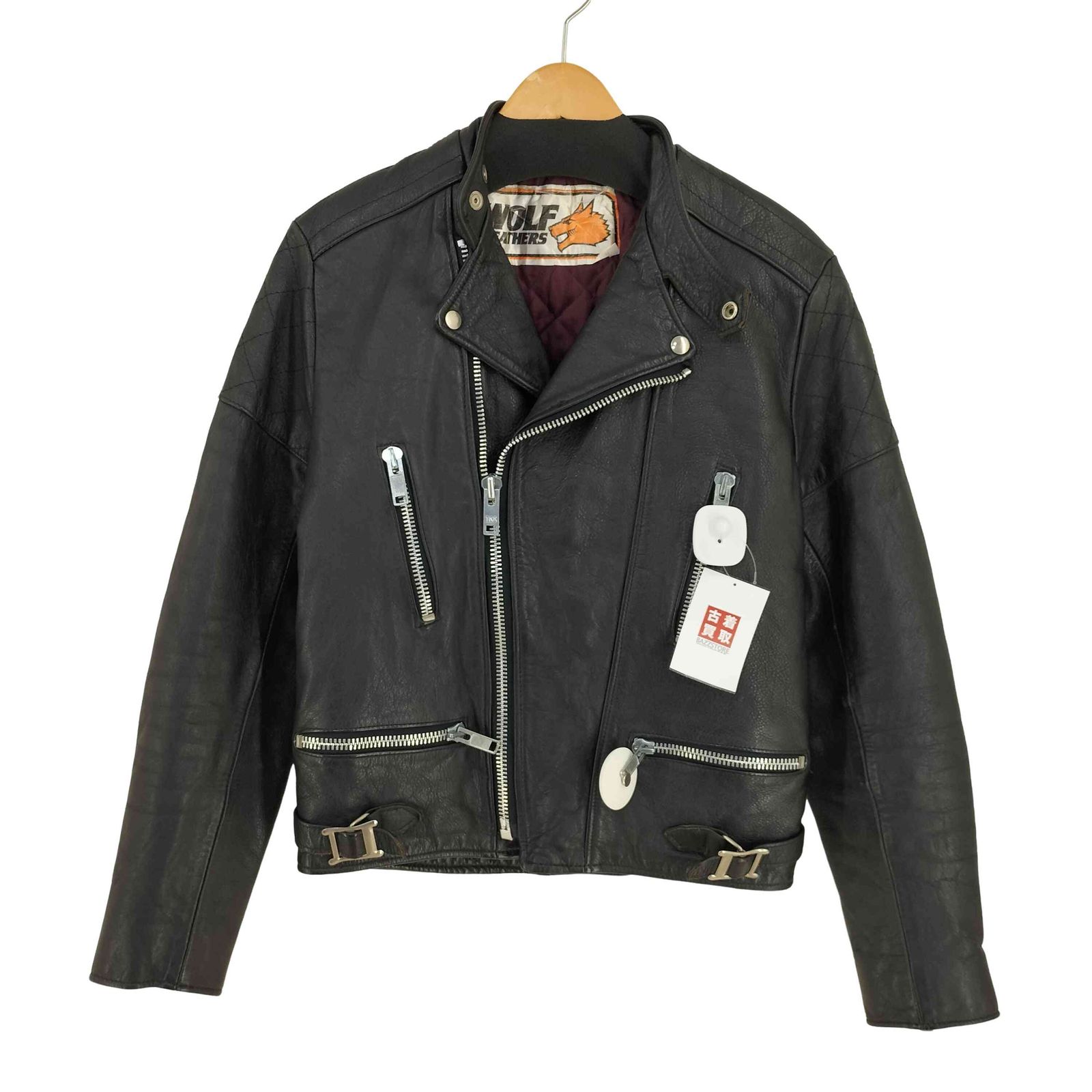 70s uk vintage ダブルライダース レザー ロンジャン 古着 古着 70s