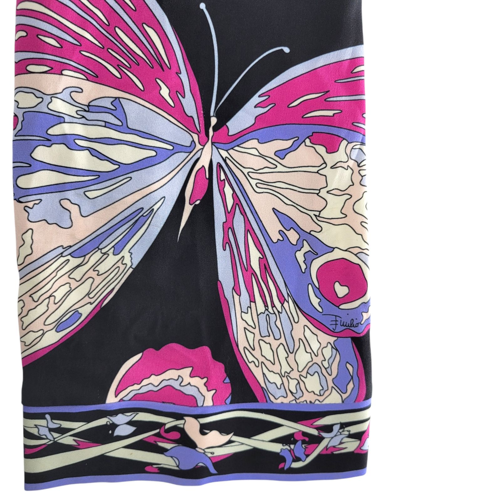 訳あり】EMILIO PUCCI エミリオプッチ 膝丈ワンピース スクエアネック 