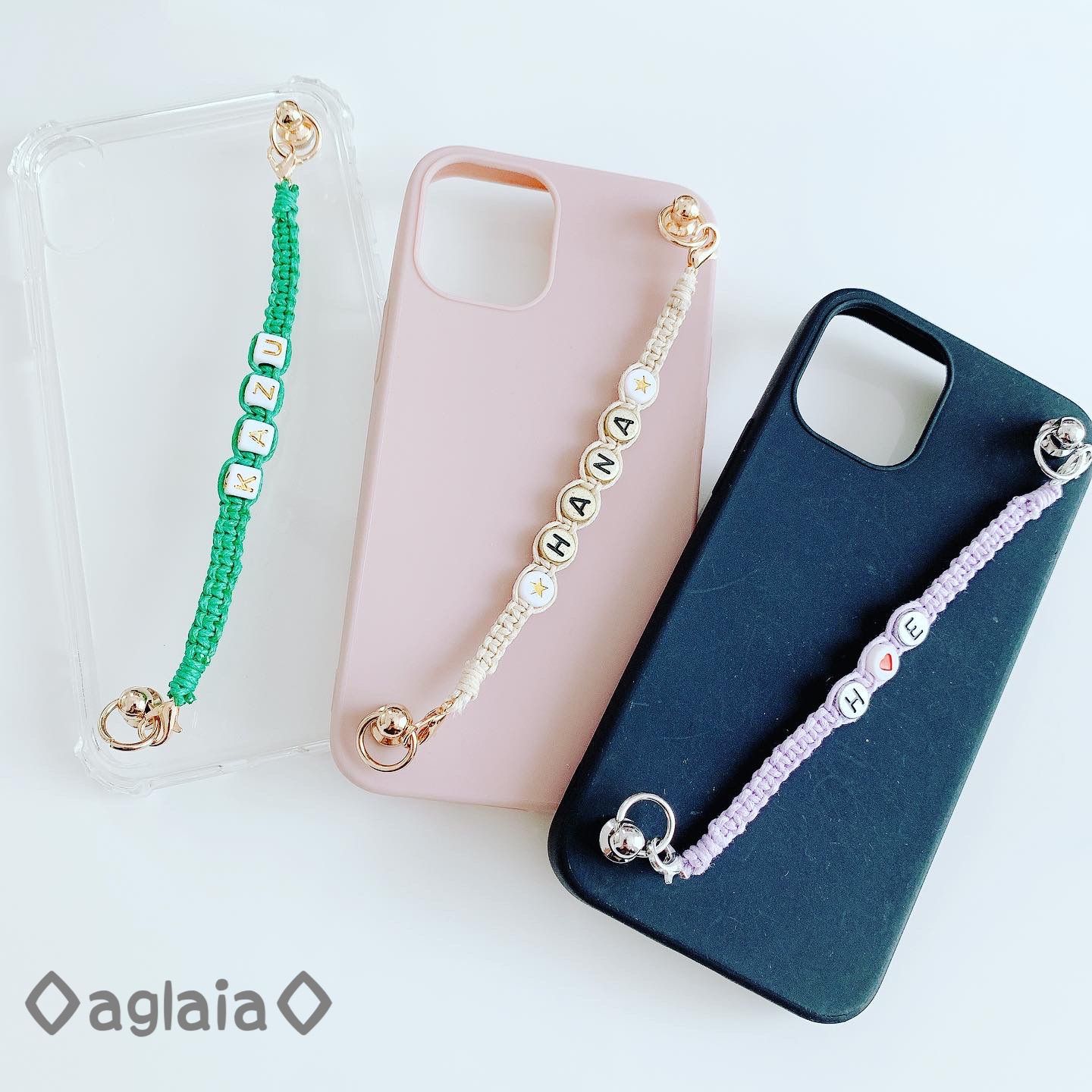 オーダーメイド ミサンガスマホチェーン 文字入り 名入れ - メルカリ