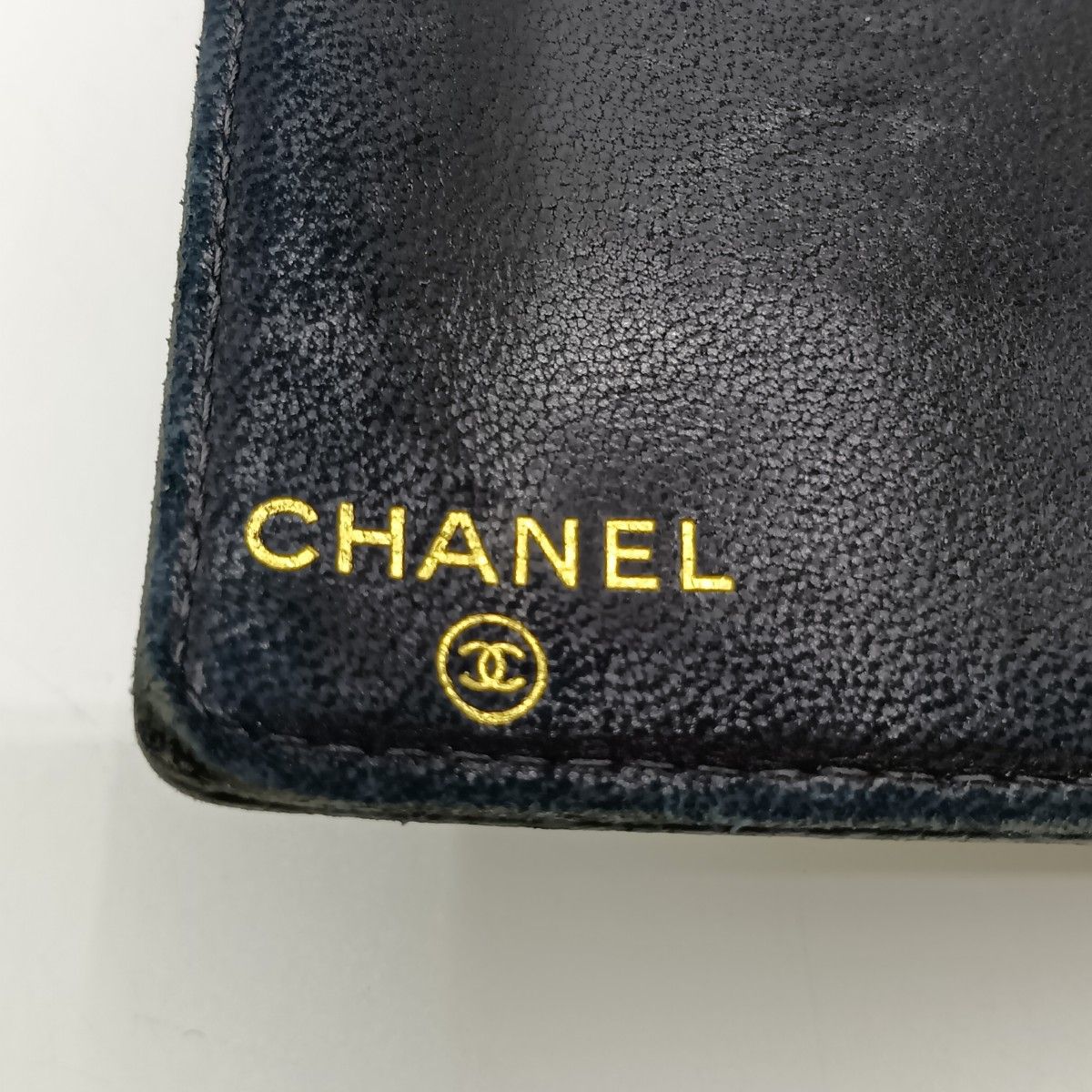 CHANEL 二つ折り財布 デカココマーク キャビアスキン がま口 ブルー 本革 ◎◎CHANEL シャネル 二つ折り財布 がま口財布 ココマーク