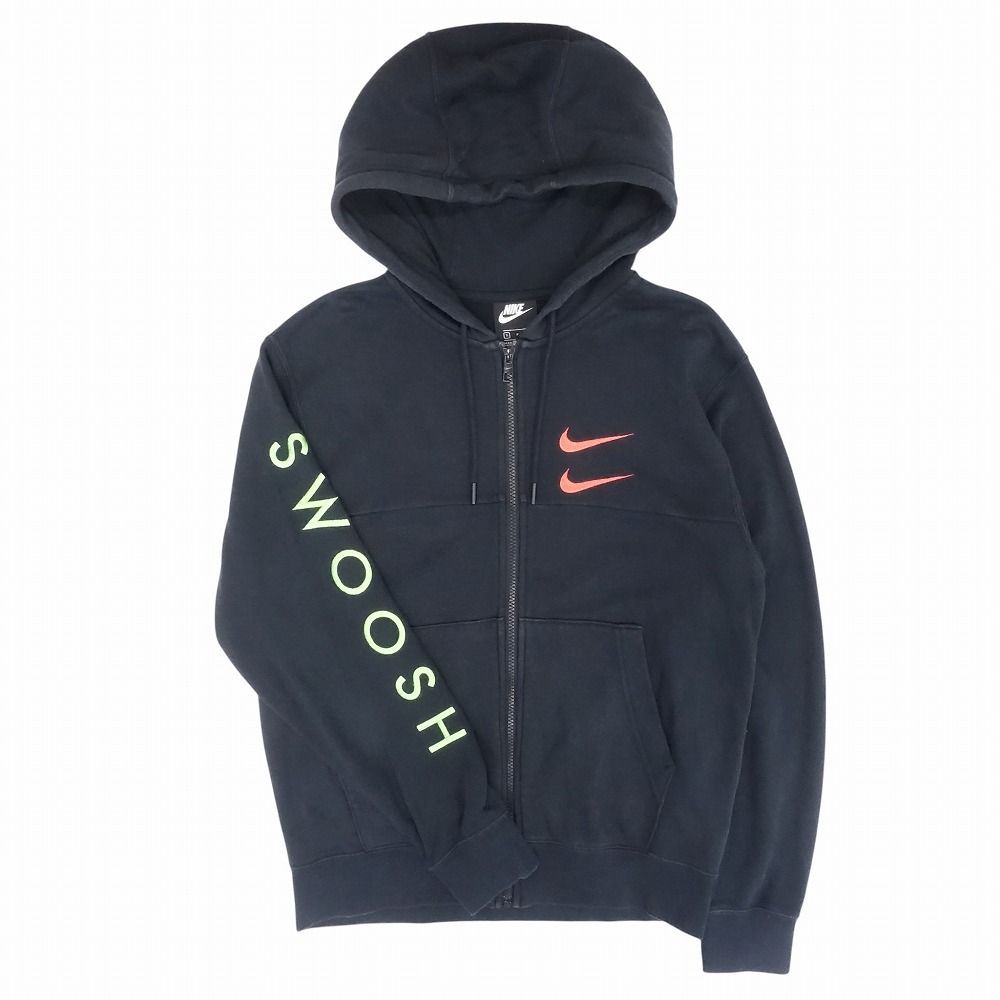 NIKE ナイキ ジャージ セットアップ パーカー フーディ スウェット パンツ スウッシュ ロゴ S ブラック 黒 メンズ