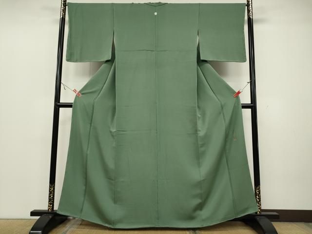 平和屋着物●上質な色無地 作家物 鹿の子地紋 薄青色 正絹 ♥ CAAZ2593ut