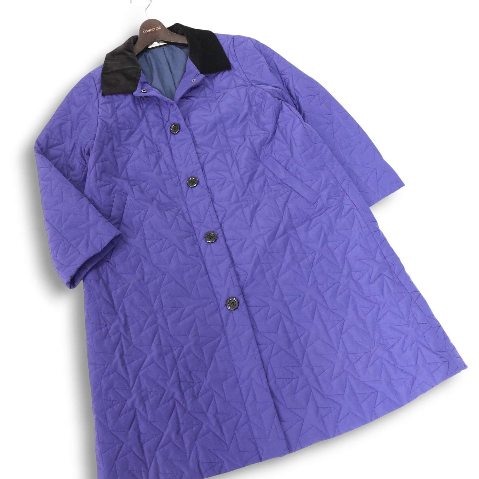 machiko jinto london マチコジント 星型ステッチ♪ 中綿 ロング キルティング コート Sz.M レディース