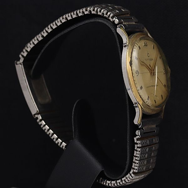 シチズン 手巻き13054 TOP 14K GOLD FIELD アイボリー文字盤 ラウンド