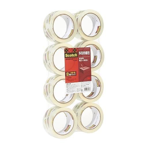 3M スコッチ ガムテープ 梱包テープ 中軽量用 48mm×50m 8巻パック 313 8PN