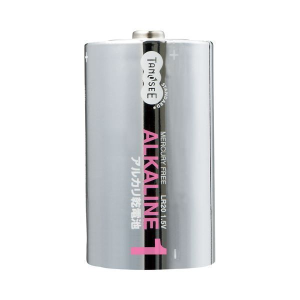 （まとめ） TANOSEE アルカリ乾電池 単1形 1セット（10本：2本×5パ