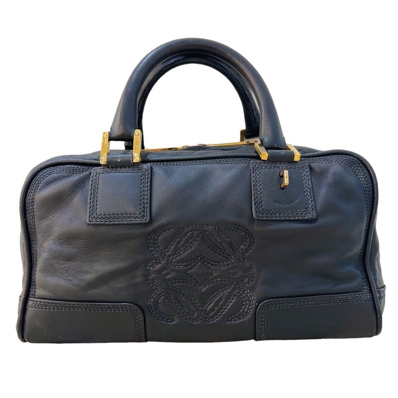 ロエベ LOEWE アマソナ28 352.79.A03 ブラック シルバー金具 カーフ