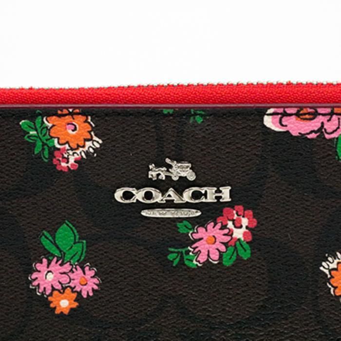 コーチ COACH 長財布 レザー PVC シグネチャー フラワープリント