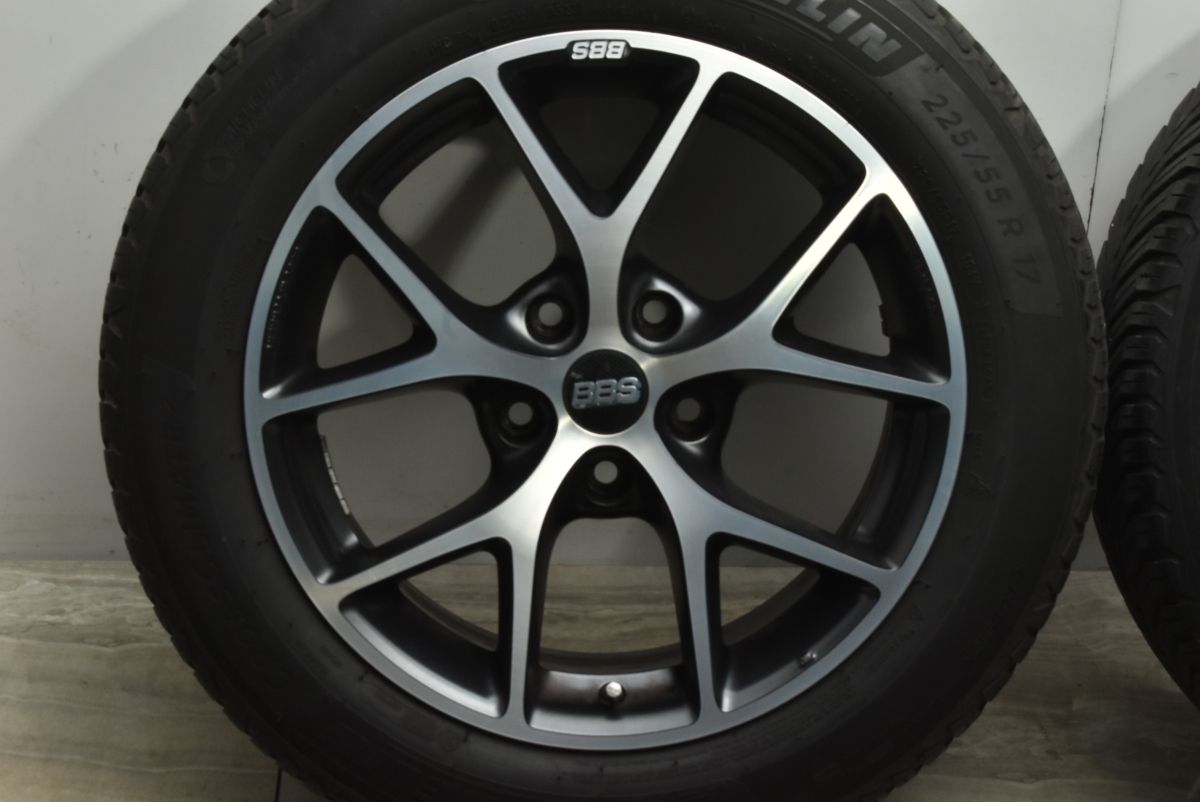 【人気デザイン】BBS ジャーマニー SR 17in 8J +30 PCD120 2023年製 ミシュラン クロスクライメート2 225/55R17 BMW F10 5シリーズ 