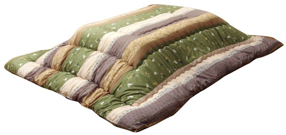【数量限定】うさぎ柄 日本製 特大判 #5965069 厚掛け 和 グリーン 約205×315cm こよみ 長方形 こたつ布団 イケヒコ