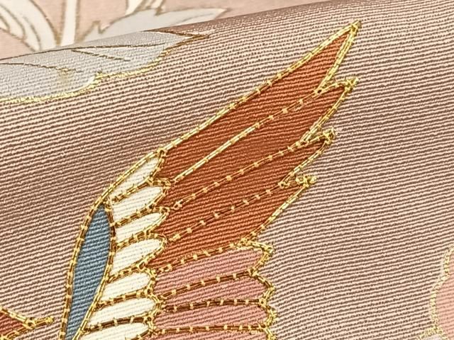 平和屋着物●訪問着　作家物　駒刺繍　鳳凰花文　金彩　三越扱い　正絹　逸品　AABB0311zg 平和屋着物○訪問着 作家物 駒刺繍 鳳凰花文 金彩 三越扱い 正絹 逸品