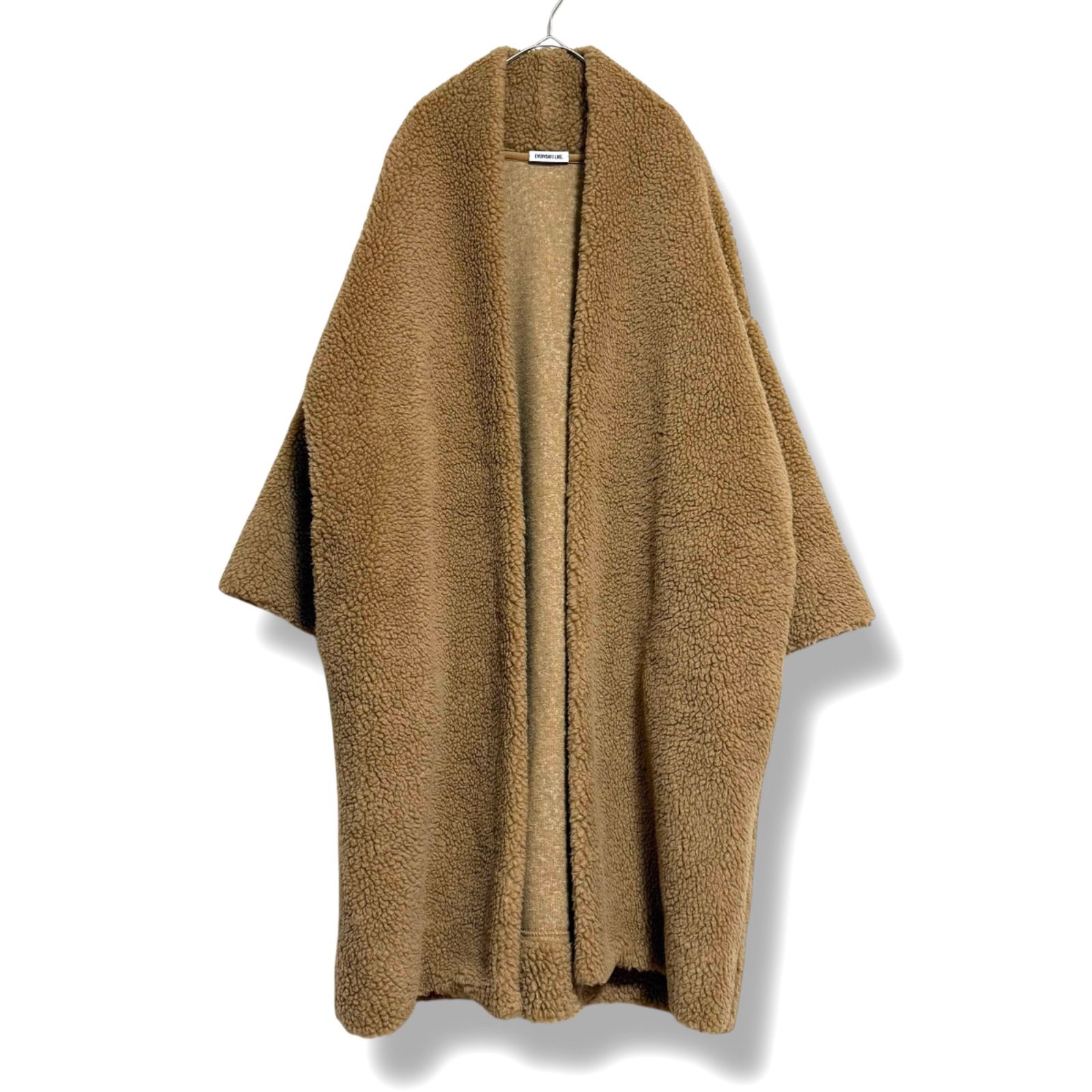 美品 EVERYDAY I LIKE. ウールキャメルボアガウンコート テディベア
