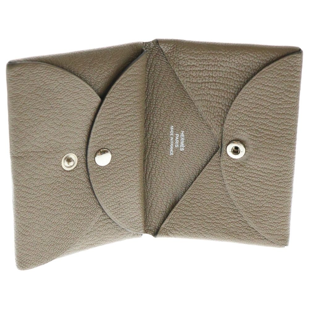 HERMES (エルメス) カルヴィ デュオ レザーカードケース コイン