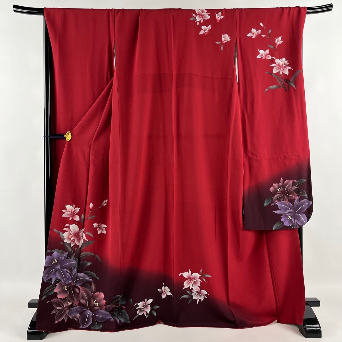 振袖 【新品 送料無料】 正絹 振袖 (未仕立て) NA1601 赤 正絹