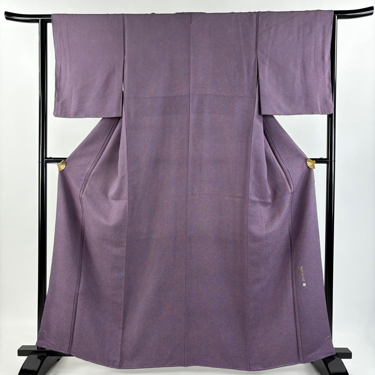 江戸小紋 身丈163cm 裄丈62.5cm S 袷 落款 鮫 紫 正絹 美品 名品