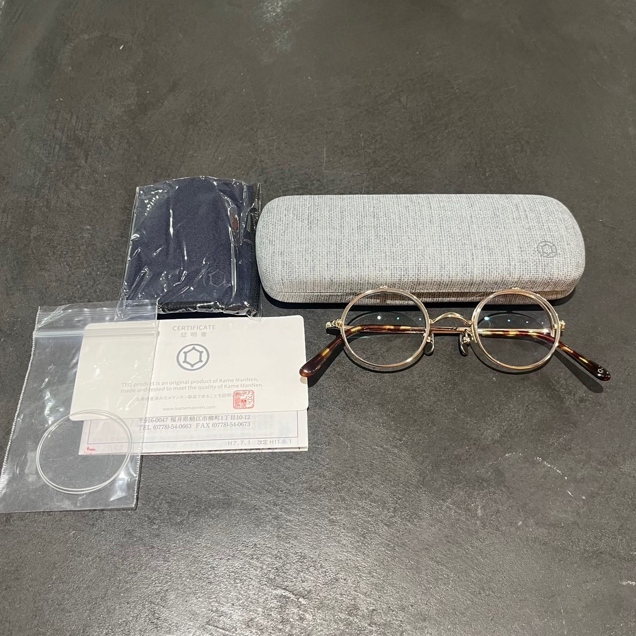 定価51700円 美品 KameManNen 跳ね上げ単式 メガネ 眼鏡 アイウェア