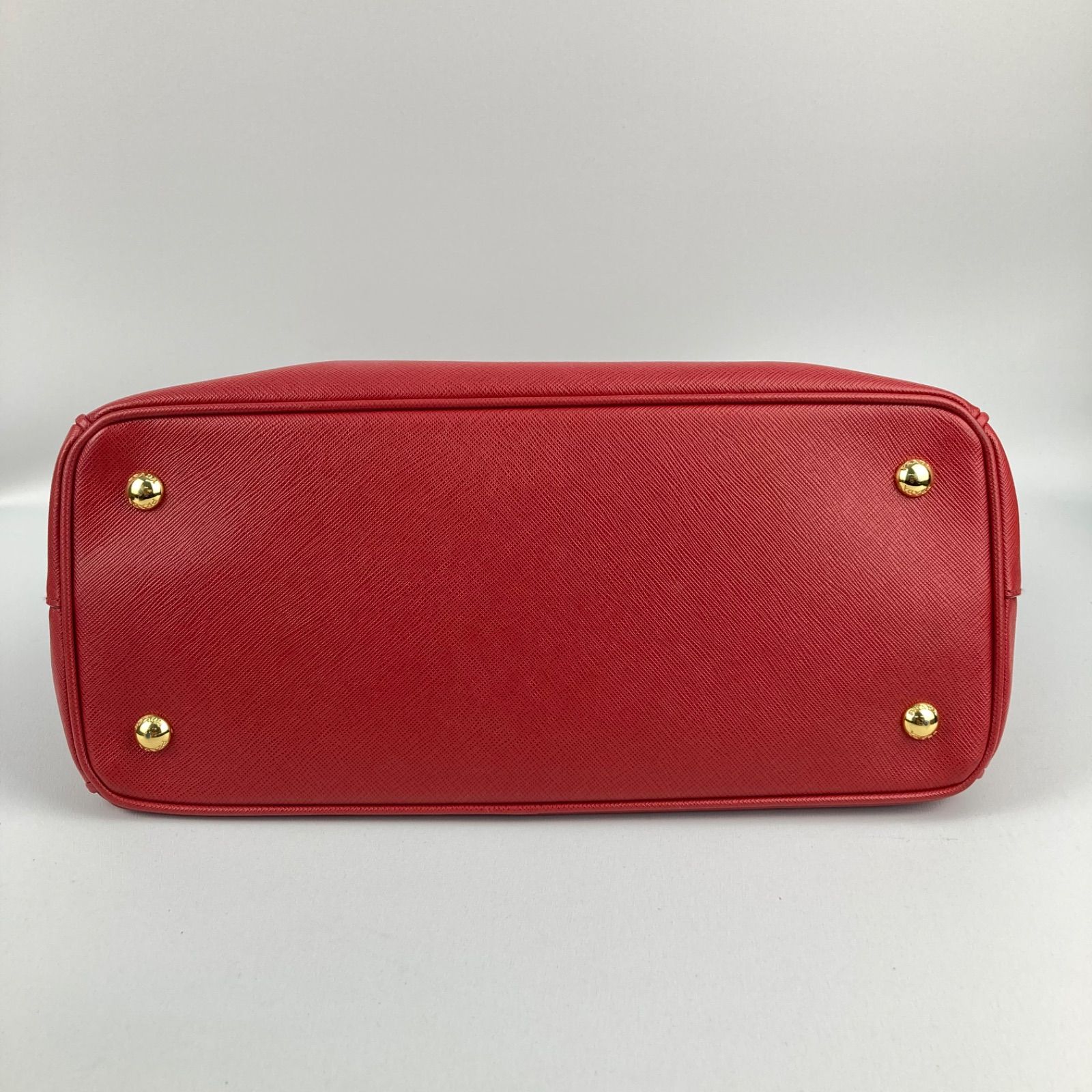 PRADA ガレリア ２WAY ハンドバッグ サフィアーノ レザー レッド系 プラダ サフィアーノ ガレリア 2way ハンドバッグ 三角ロゴ