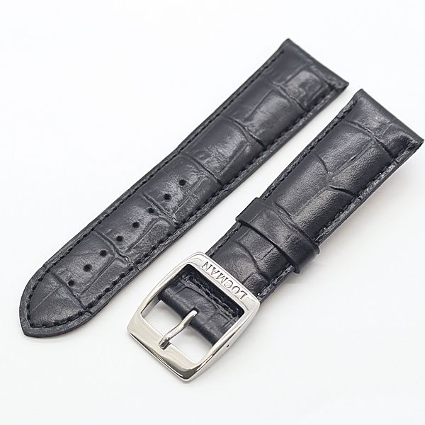 【ベルトほぼ新品】　ロックマン LOCMAN ベルト本革・黒 美品 ロックマン 純正ベルト ブラック レザー 22mm メンズ