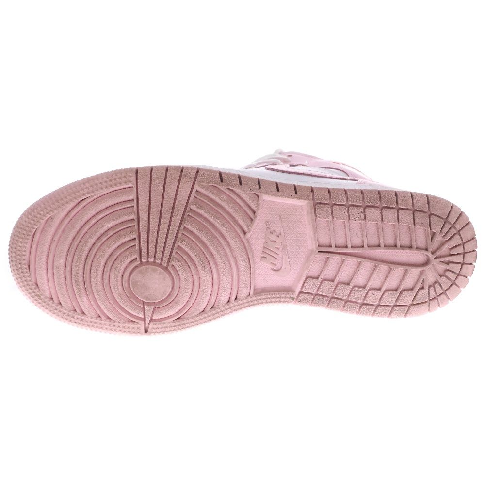 満足度保証！NIKE (ナイキ) GS AIR JORDAN 1 MID Pink Foam エアジョーダン 1 ピンクフォーム ミッドカットスニーカー ホワイト/ピンク US7Y/25cm DQ8423-608 脱げにくい